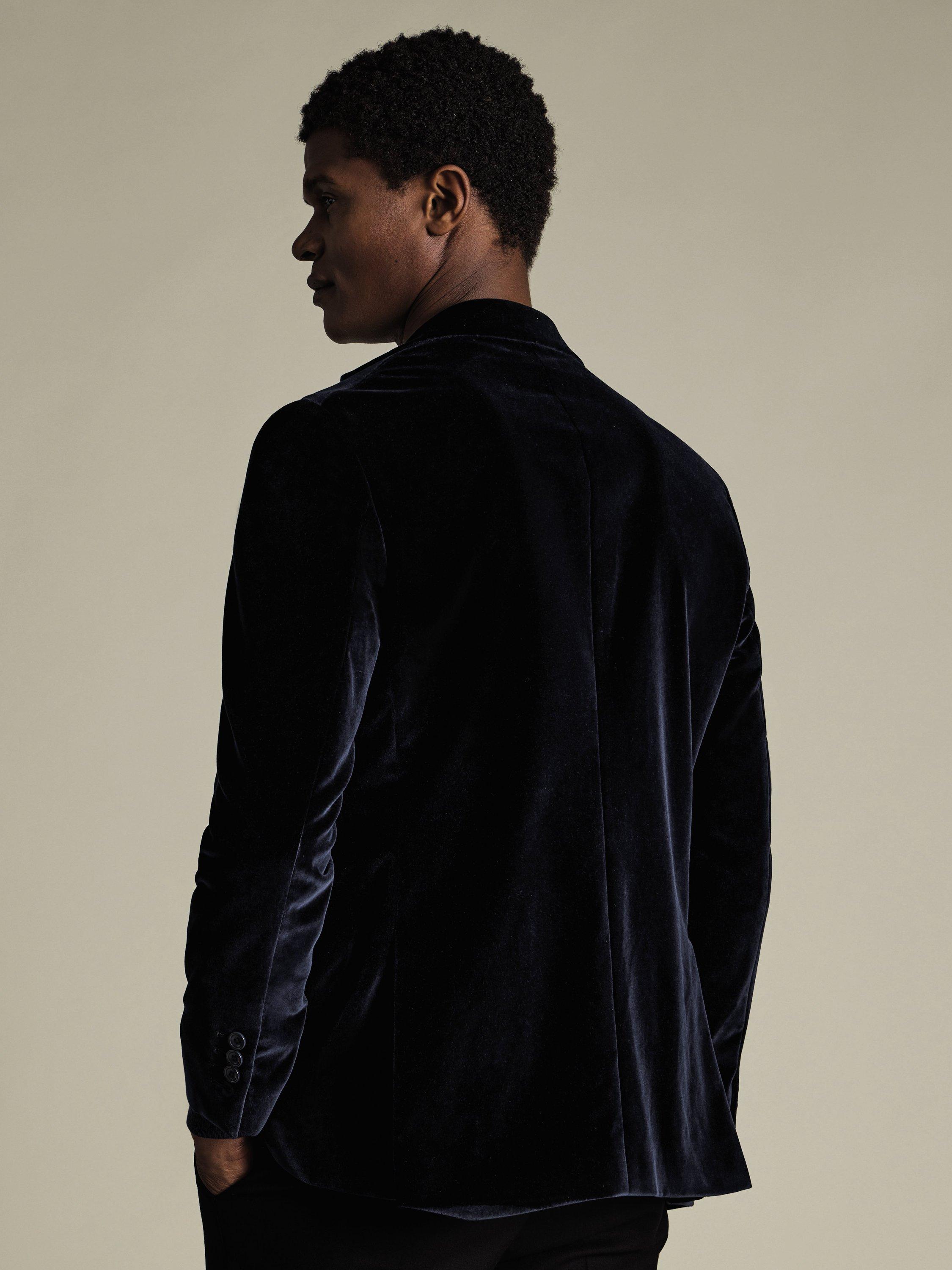 Product image 2 of 5, which shows Charles Tyrwhitt Single Breasted Cotton Blazer, Navy, 36R