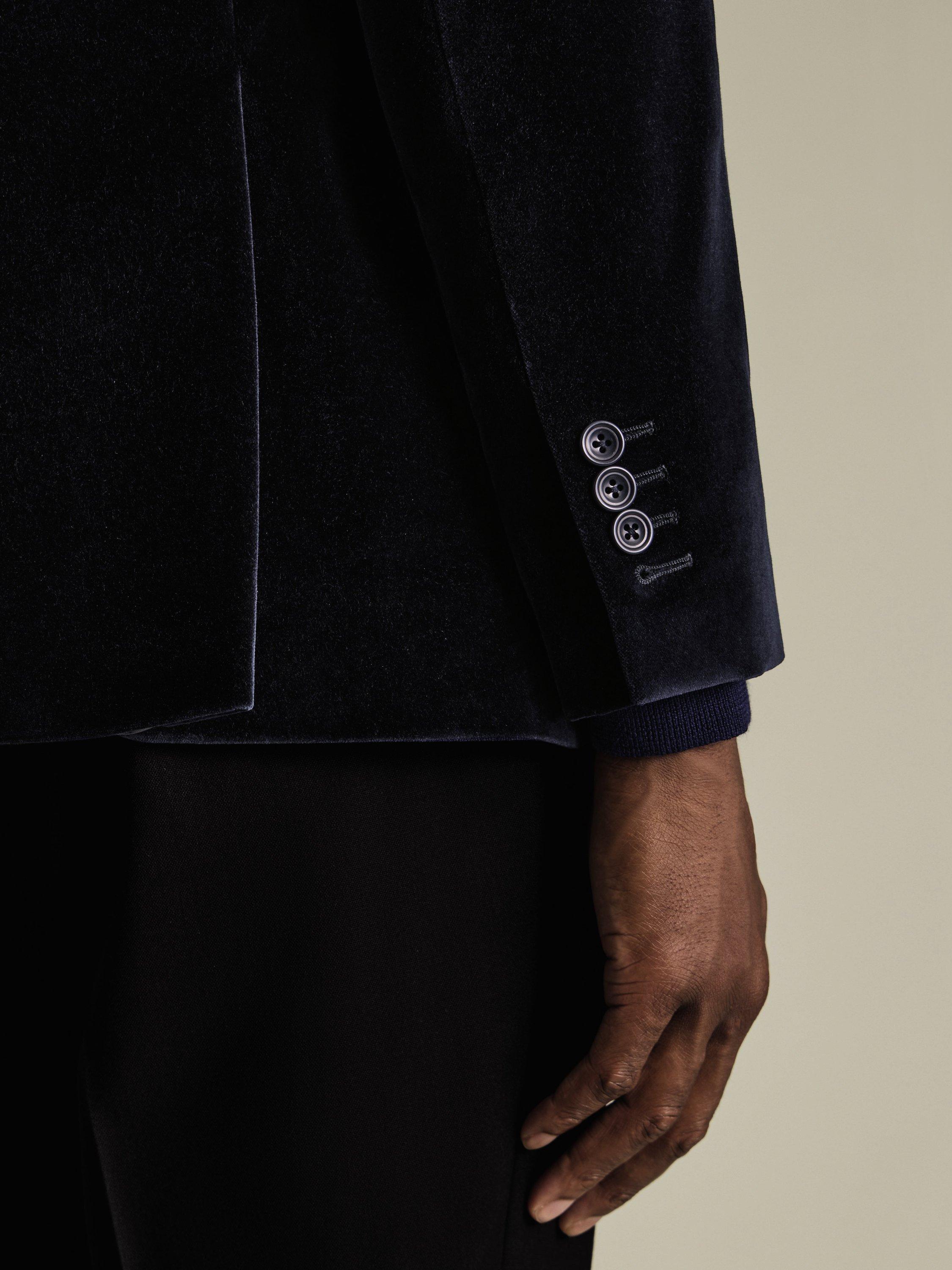 Product image 4 of 5, which shows Charles Tyrwhitt Single Breasted Cotton Blazer, Navy, 36R