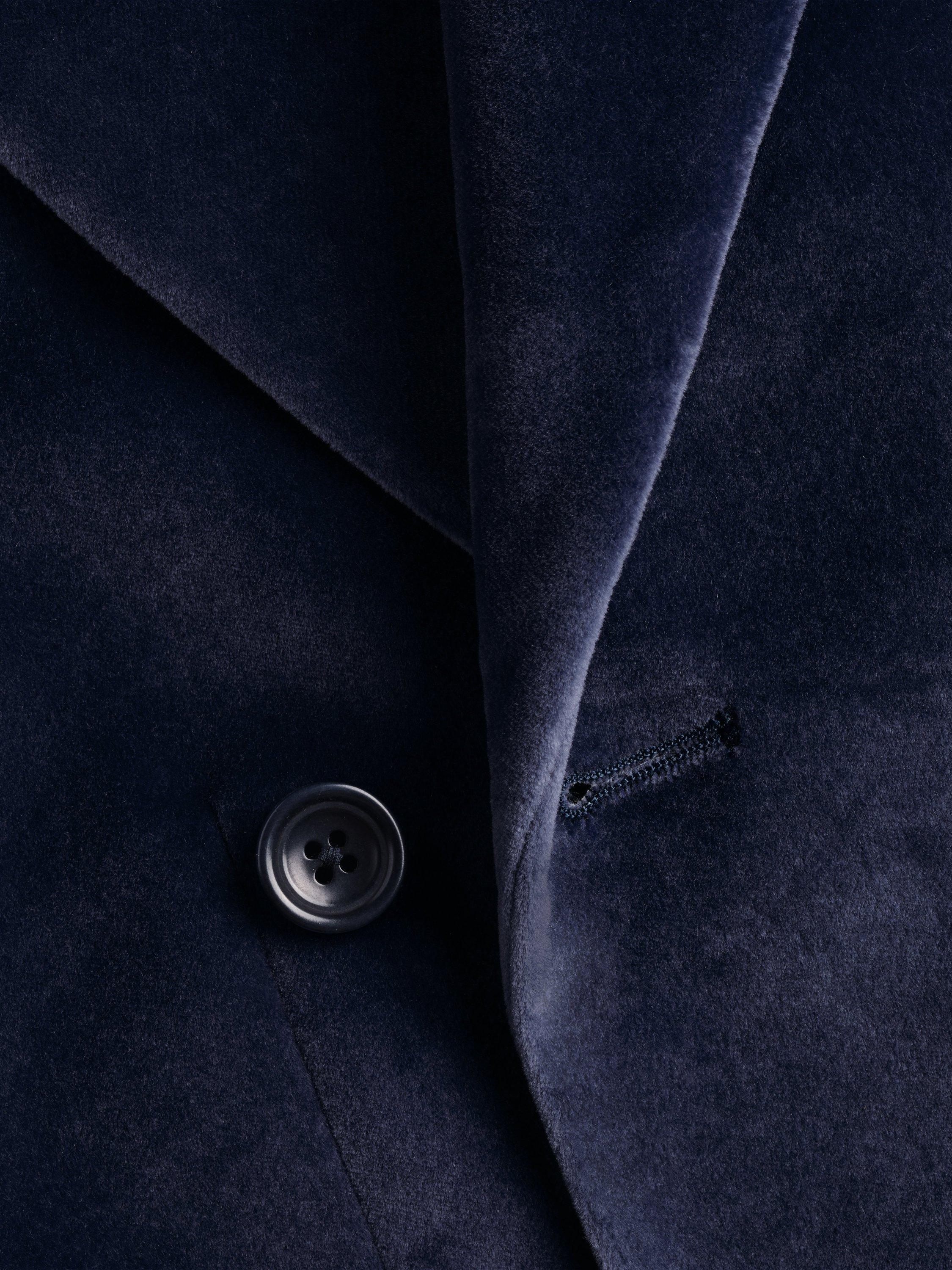 Product image 5 of 5, which shows Charles Tyrwhitt Single Breasted Velvet Blazer, Indigo Blue, 36R