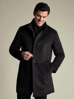 Charles Tyrwhitt Pure Wool Over Coat, Charcoal Grey