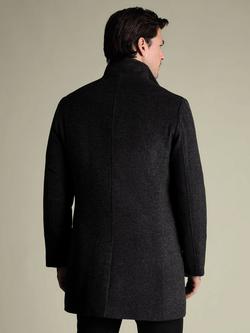 Charles Tyrwhitt Pure Wool Over Coat - view 2, Charcoal Grey