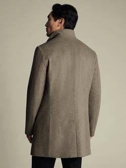 Charles Tyrwhitt Pure Wool Over Coat - view 2, Oatmeal