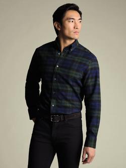 Charles Tyrwhitt Cotton Regular Fit Check Shirt, Royal Blue/Green, Royal Blue/Green