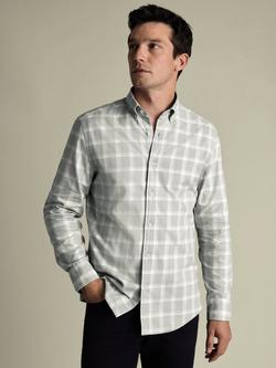 Charles Tyrwhitt Cotton Regular Fit Check Shirt, Light Grey, Light Grey