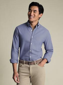 Charles Tyrwhitt Cotton Long Sleeve Collar Shirt, Denim Blue