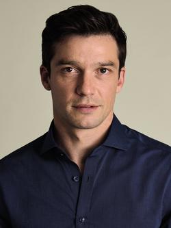 Charles Tyrwhitt Cotton Slim Fit Criss-Cross Non-Iron Shirt, Royal Blue - view 2, Royal Blue