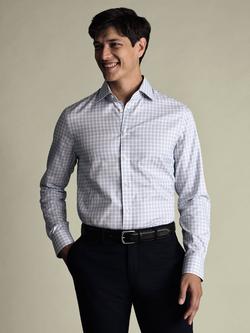 Charles Tyrwhitt Egyptian Cotton Slim Fit Check Shirt, Indigo Blue, Indigo Blue