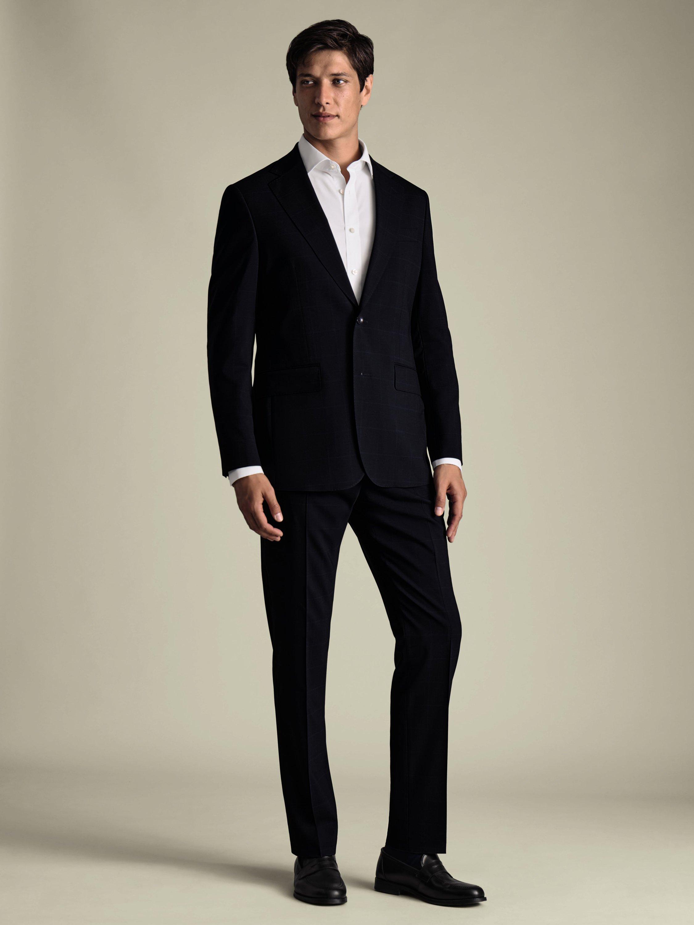 Product image 3 of 5, which shows Charles Tyrwhitt Wool Blend Suit Jacket, Navy, 36R