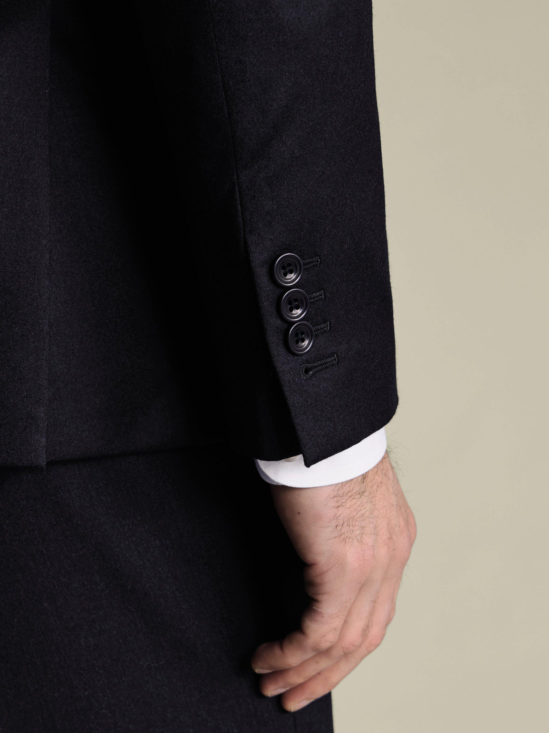 Product image 4 of 5, which shows Charles Tyrwhitt Wool Rich Single Breasted Suit Jacket, Navy, 36S