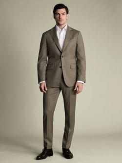 Charles Tyrwhitt Wool Rich Single Breasted Suit Jacket, Navy - view 2, Taupe