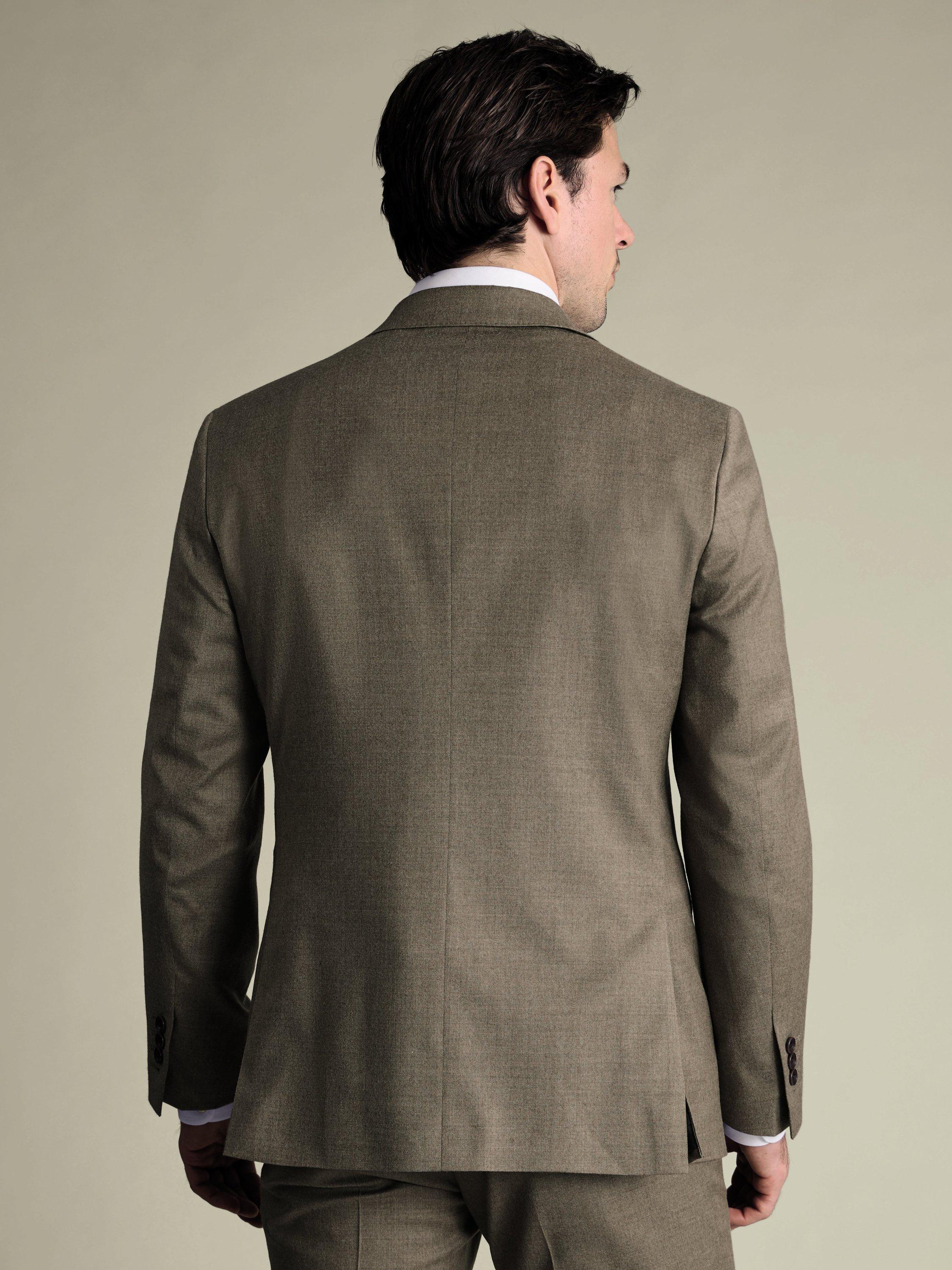 Product image 3 of 5, which shows Charles Tyrwhitt Wool Rich Single Breasted Suit Jacket, Taupe, 36S