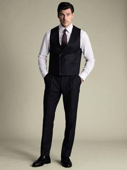Charles Tyrwhitt Wool Rich Double Breasted Waistcoat, Navy, Navy