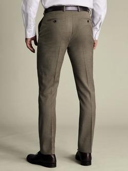 Charles Tyrwhitt Wool Blend Suit Trousers, Taupe - view 2, Taupe