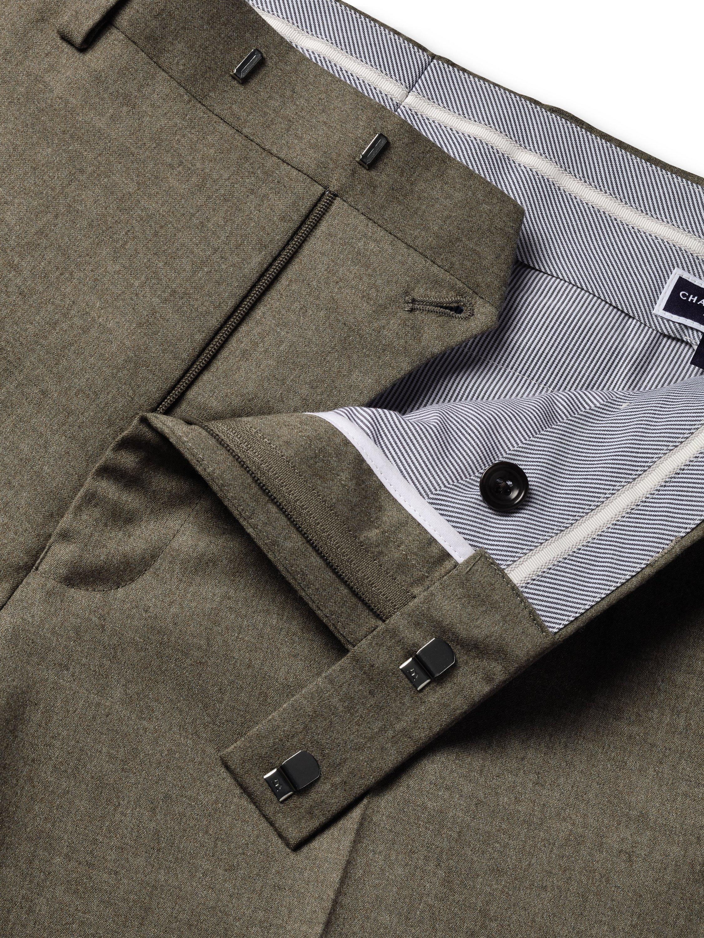 Product image 4 of 4, which shows Charles Tyrwhitt Wool Blend Suit Trousers, Taupe, 30S