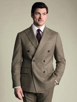 Charles Tyrwhitt Wool-Rich Double Breasted Suit Jacket, Taupe, Taupe