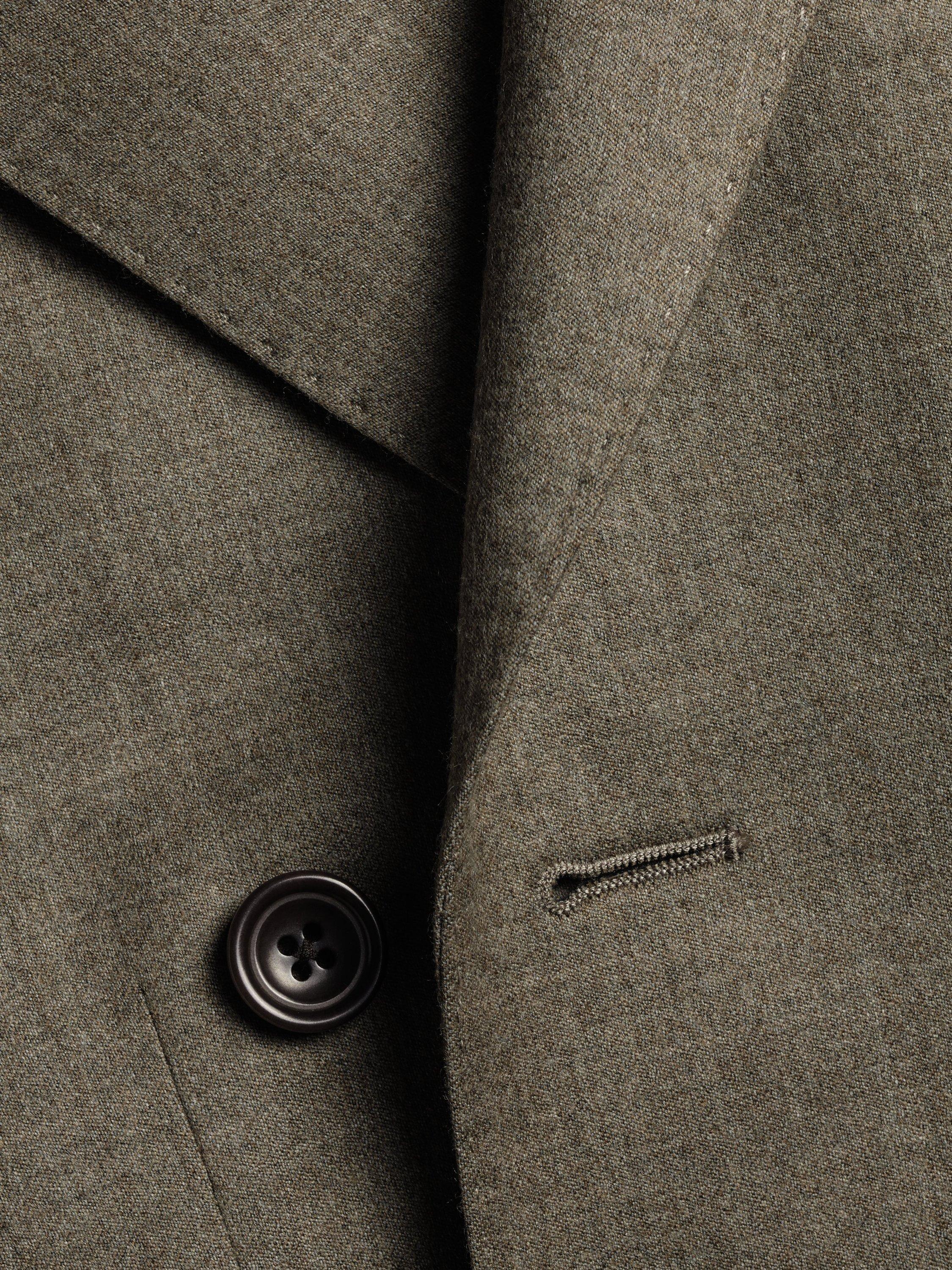 Product image 5 of 5, which shows Charles Tyrwhitt Wool-Rich Double Breasted Suit Jacket, Taupe, 36R