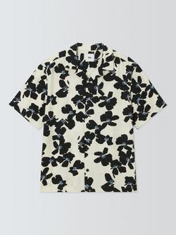 Kin Eden Print Short Sleeve Cotton Shirt, White/Multi, White Multi