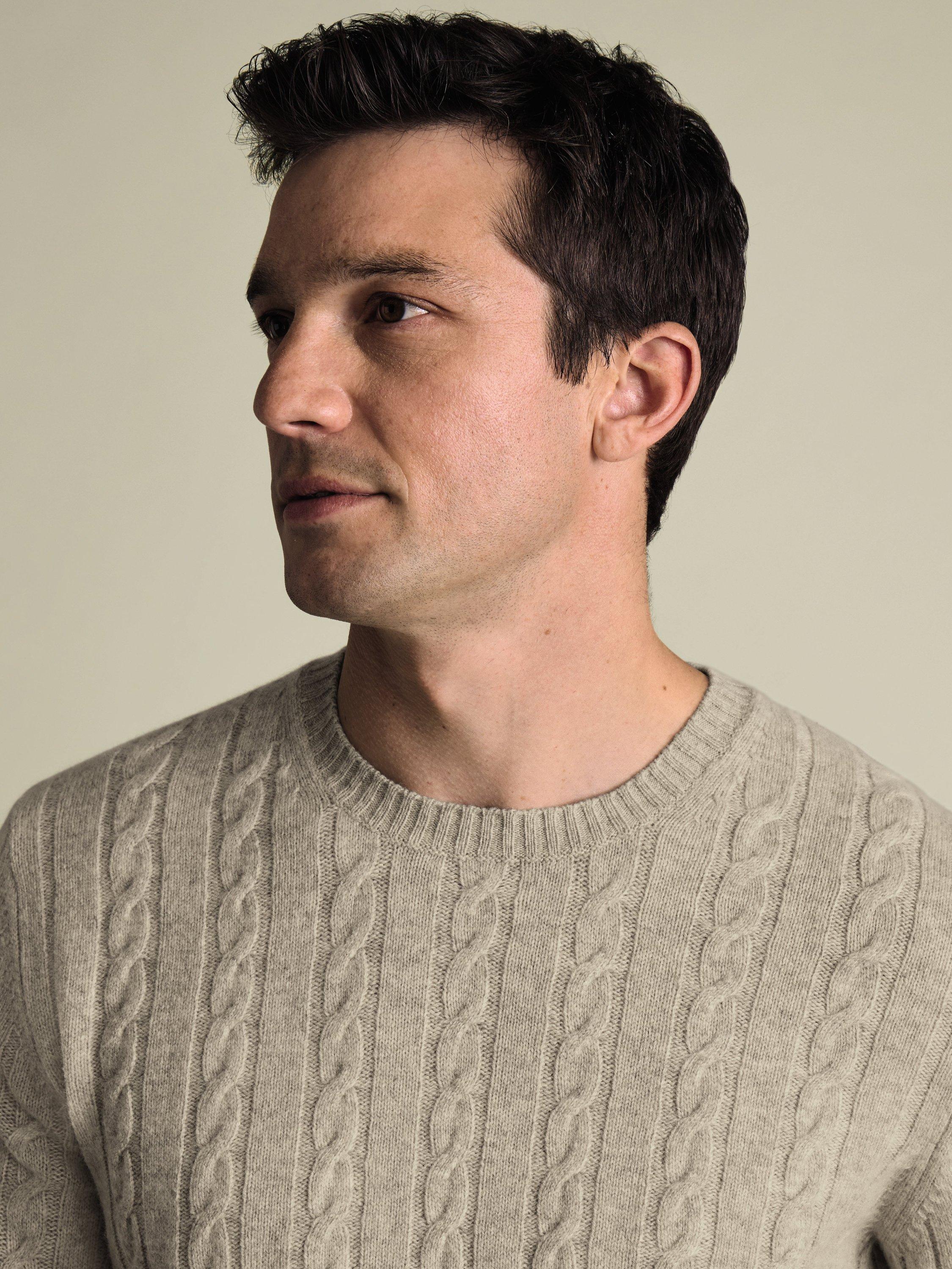 Product image 2 of 5, which shows Charles Tyrwhitt Wool Crew Neck Jumper, Oatmeal, XS