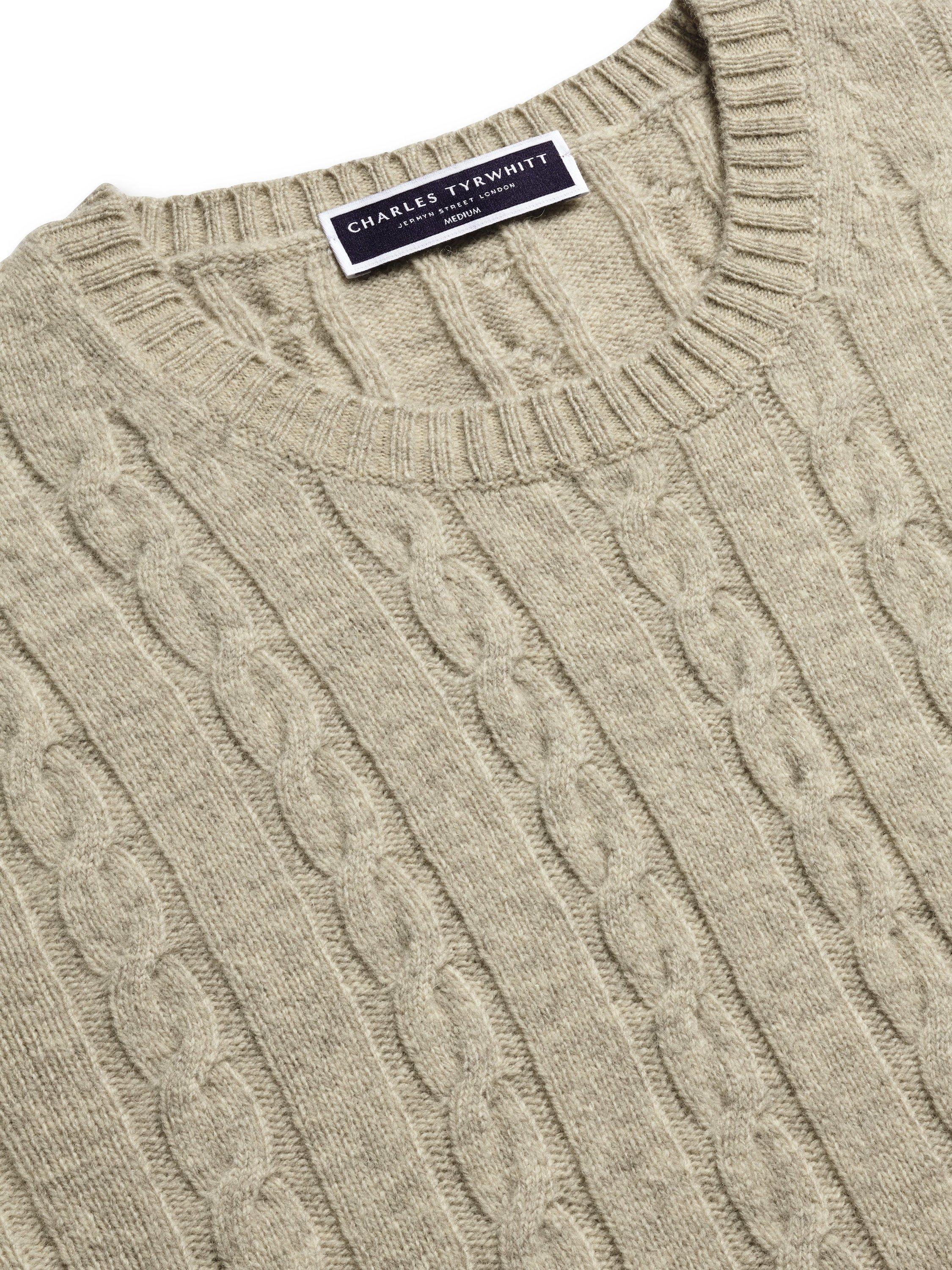 Product image 3 of 5, which shows Charles Tyrwhitt Wool Crew Neck Jumper, Oatmeal, XS