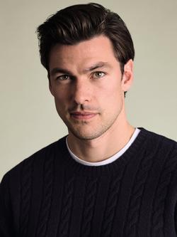 Charles Tyrwhitt Wool Crew Neck Jumper - view 2, Navy