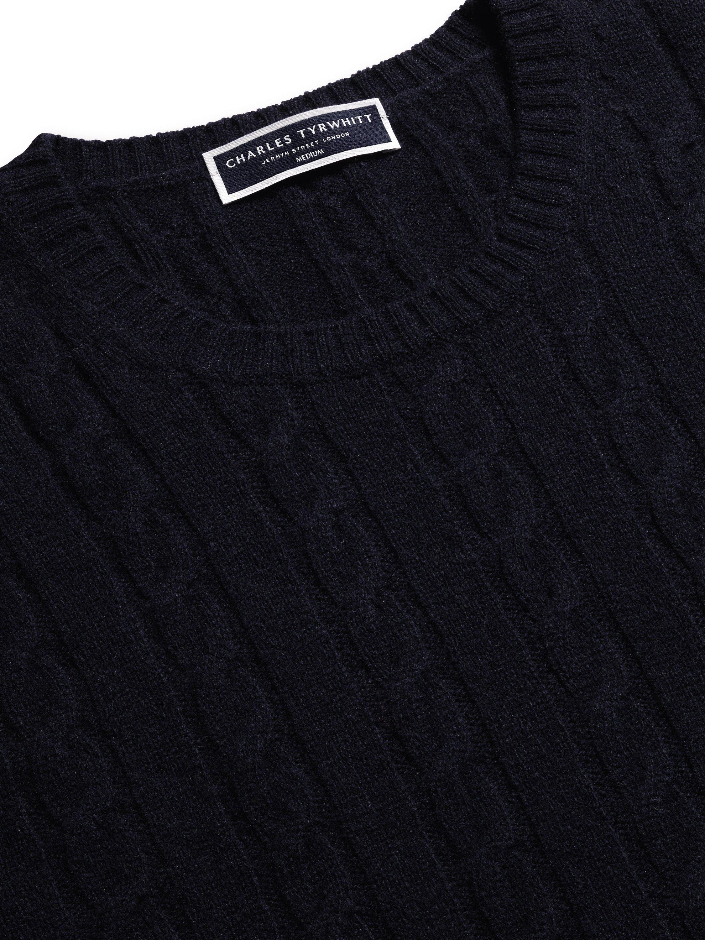 Product image 3 of 5, which shows Charles Tyrwhitt Wool Crew Neck Jumper, Navy, XS