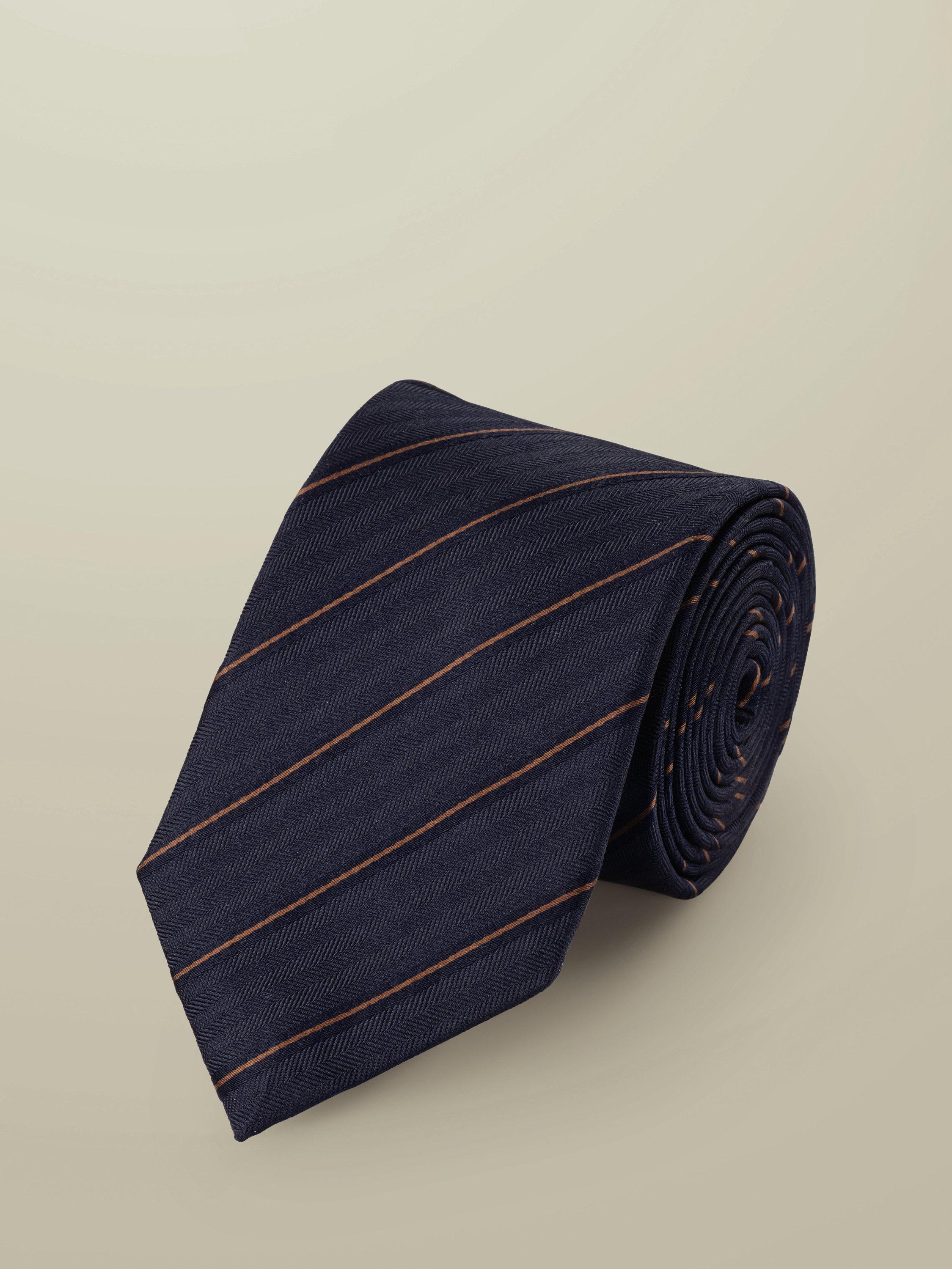 Product image 1 of 2, which shows Charles Tyrwhitt Striped Silk Tie, Royal Blue