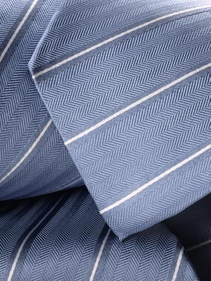 Charles Tyrwhitt Striped Silk Tie, Sky Blue - view 2, Sky Blue
