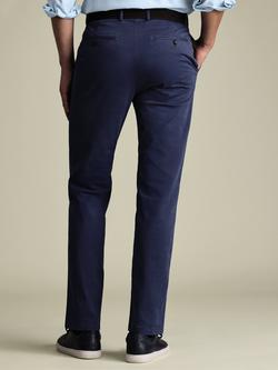 Charles Tyrwhitt Lightweight Cotton Blend Regular Fit Chinos, Royal Blue - view 2, Royal Blue