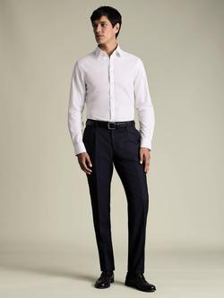 Charles Tyrwhitt Slim Fit Wool Blend Trousers - view 2, Navy