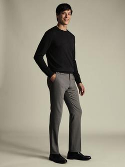 Charles Tyrwhitt Slim Fit Wool Blend Trousers - view 2, Grey