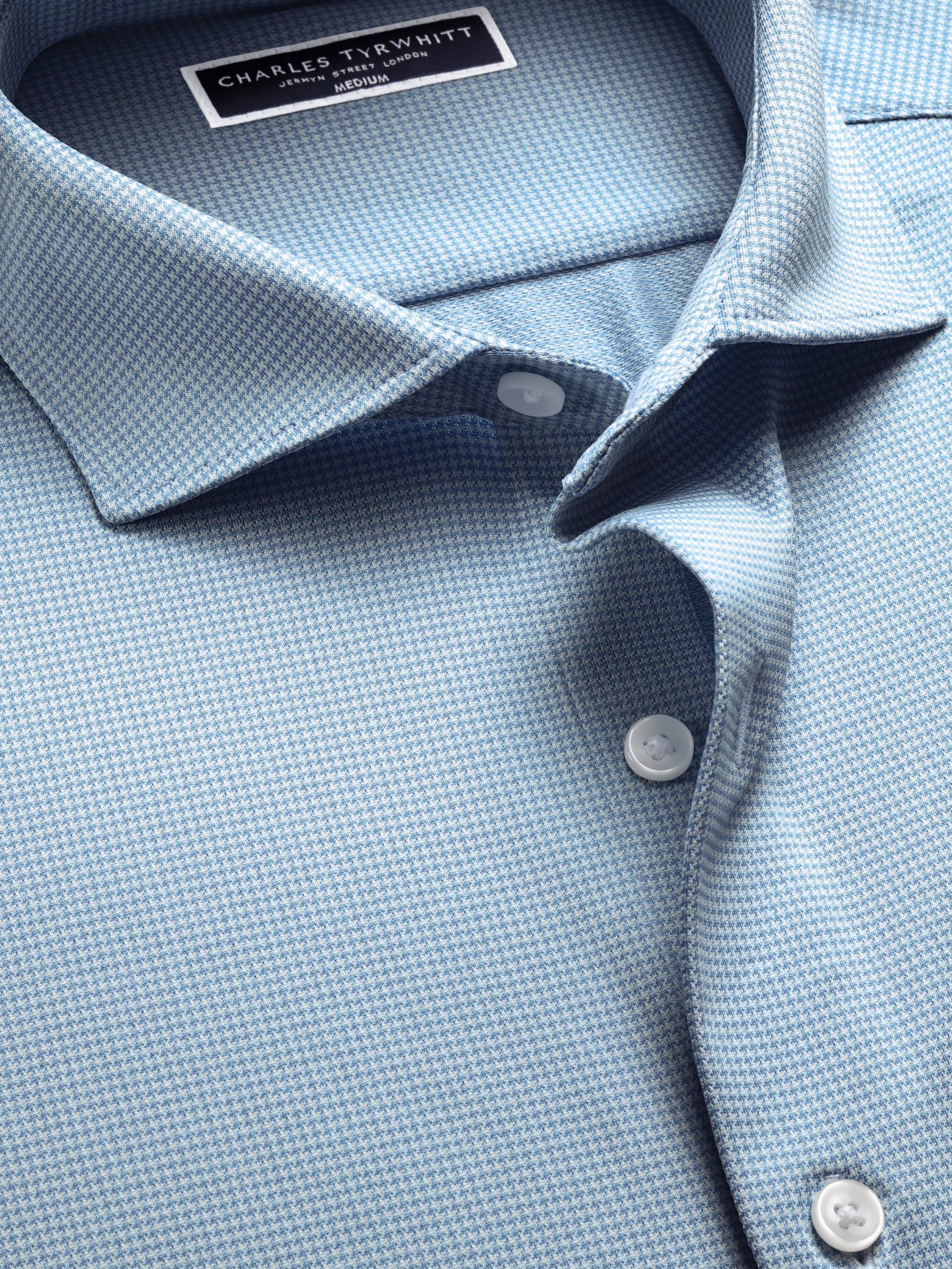Product image 4 of 6, which shows Charles Tyrwhitt Regular Fit Performance Jersey Shirt, Light Blue, XS