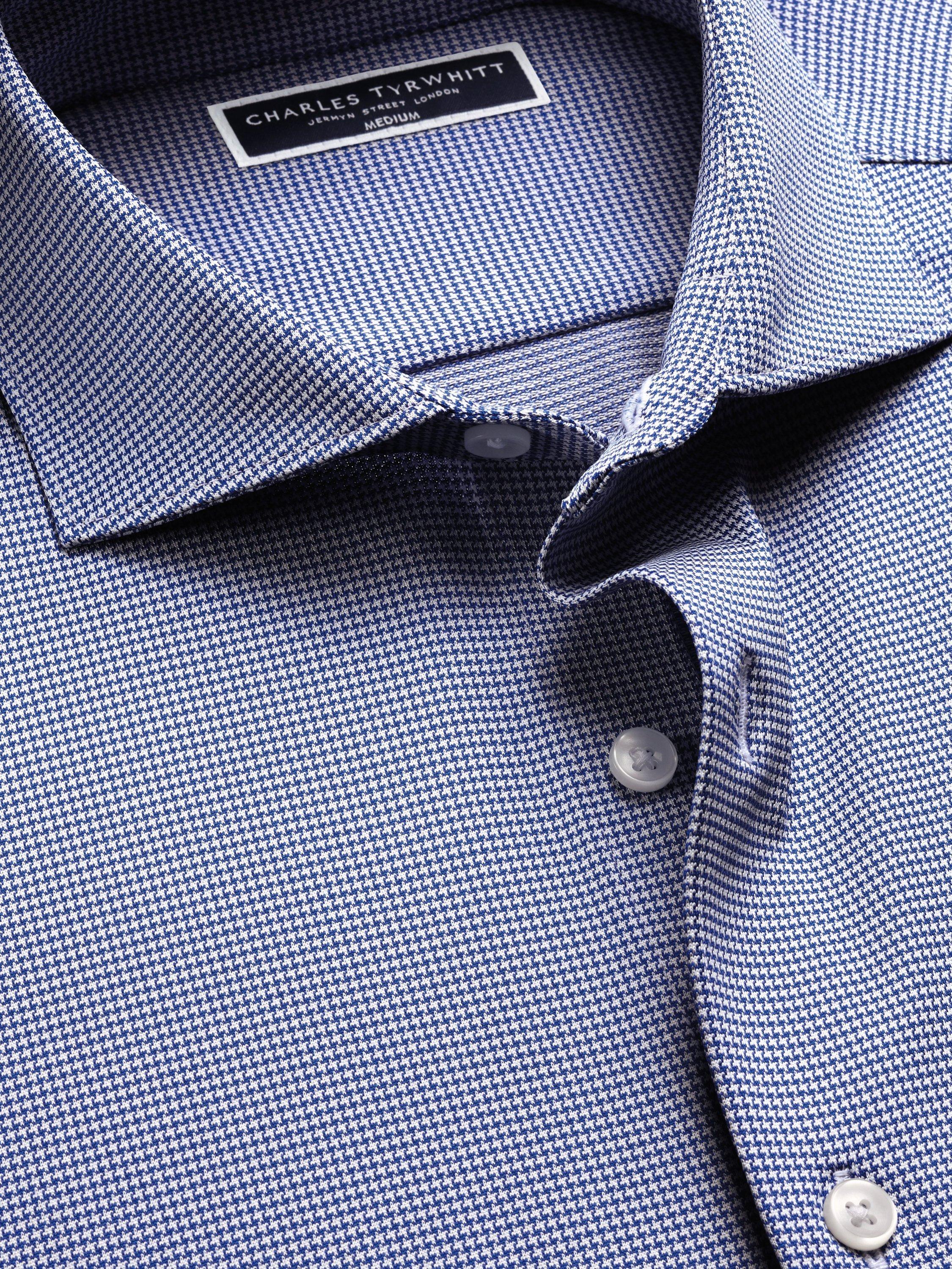 Product image 2 of 6, which shows Charles Tyrwhitt Regular Fit Performance Jersey Shirt, Royal Blue, XS