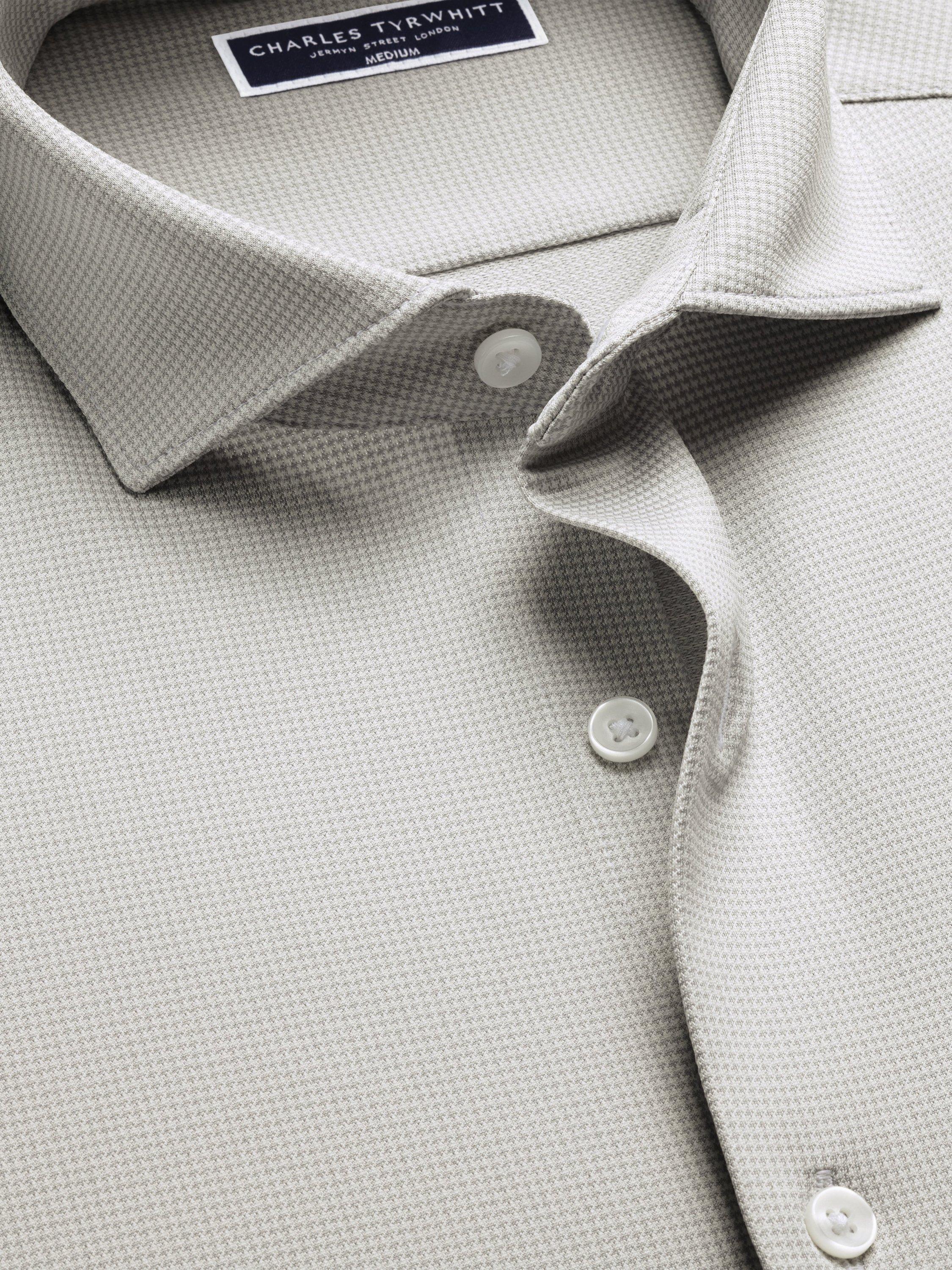 Product image 2 of 6, which shows Charles Tyrwhitt Regular Fit Performance Jersey Shirt, Silver Grey, XS