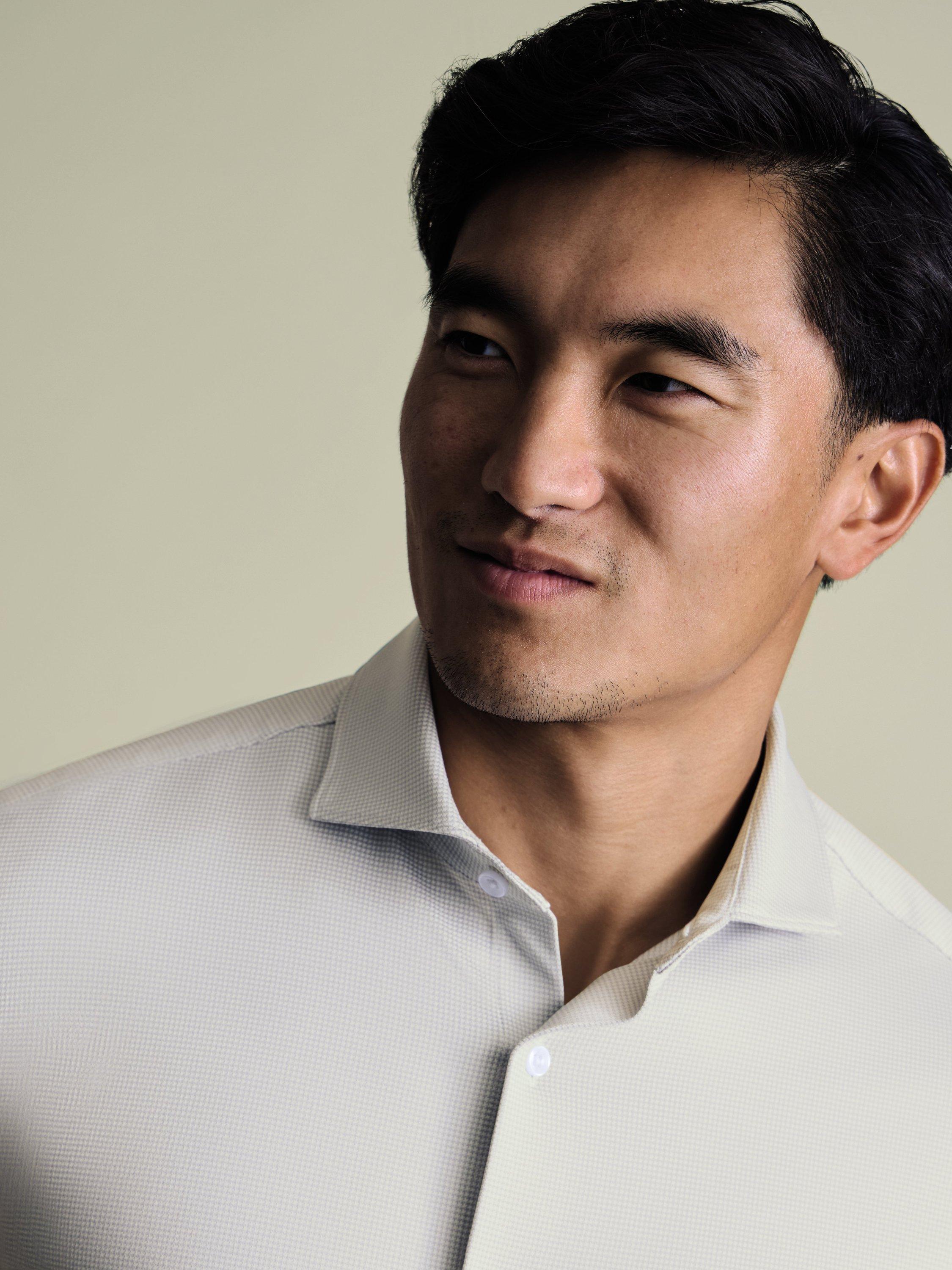 Product image 5 of 6, which shows Charles Tyrwhitt Regular Fit Performance Jersey Shirt, Silver Grey, XS