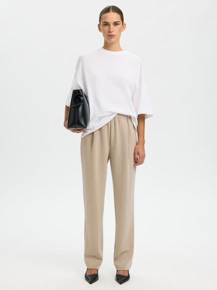 Selected Tenny High Waist Trousers, Beige - view 2, Beige