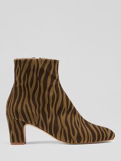 L.K.Bennett Conway Zebra Print Ankle Boots, Multi, Multi