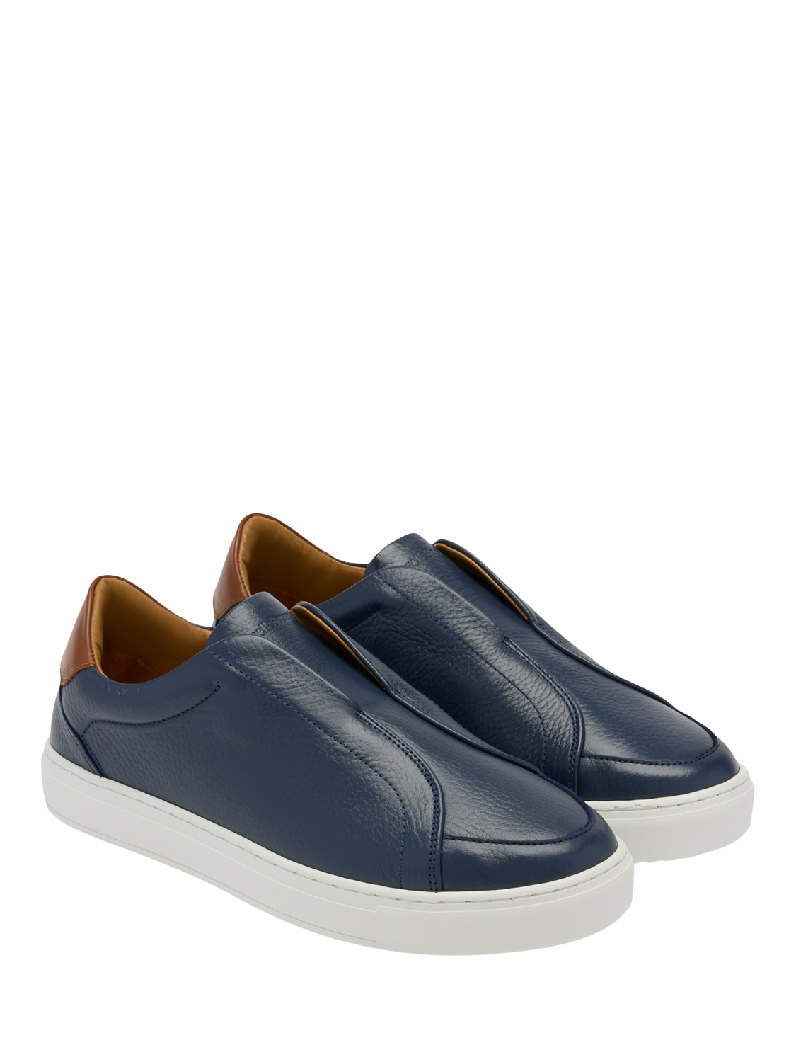 Product image 2 of 4, which shows Russell & Bromley Heaton Laceless Leather Trainers, Blue, 7
