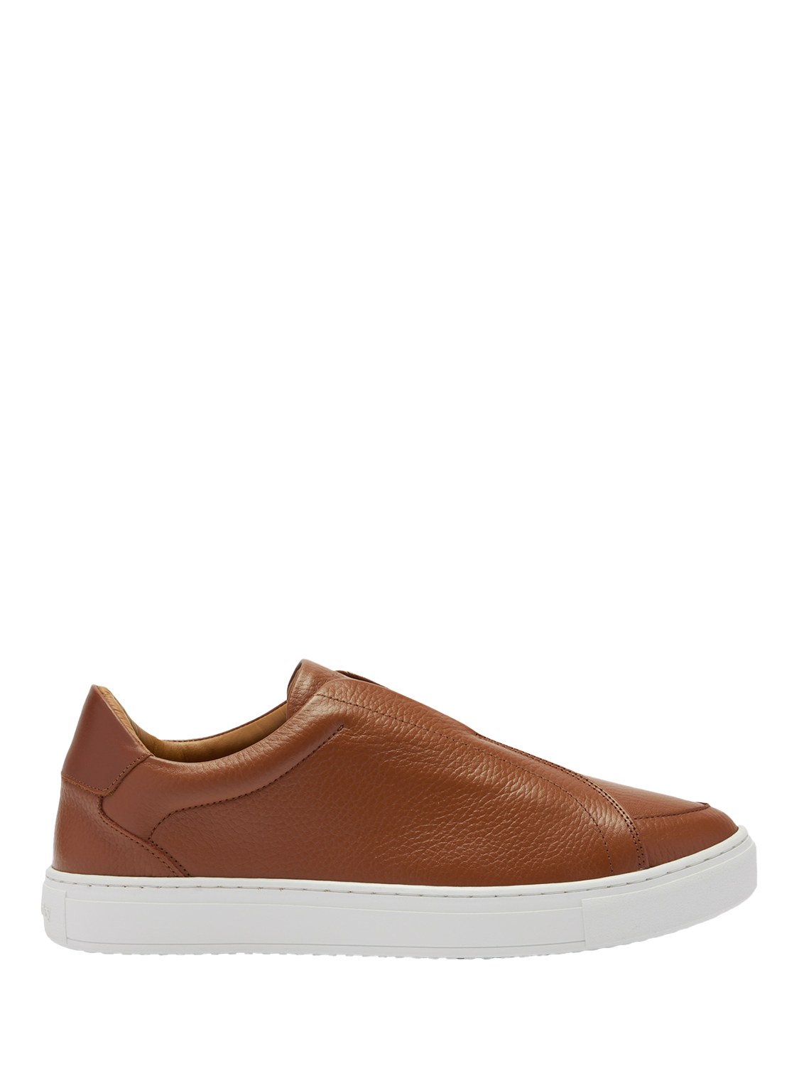 Product image 1 of 4, which shows Russell & Bromley Heaton Laceless Leather Trainers, Tan, 7