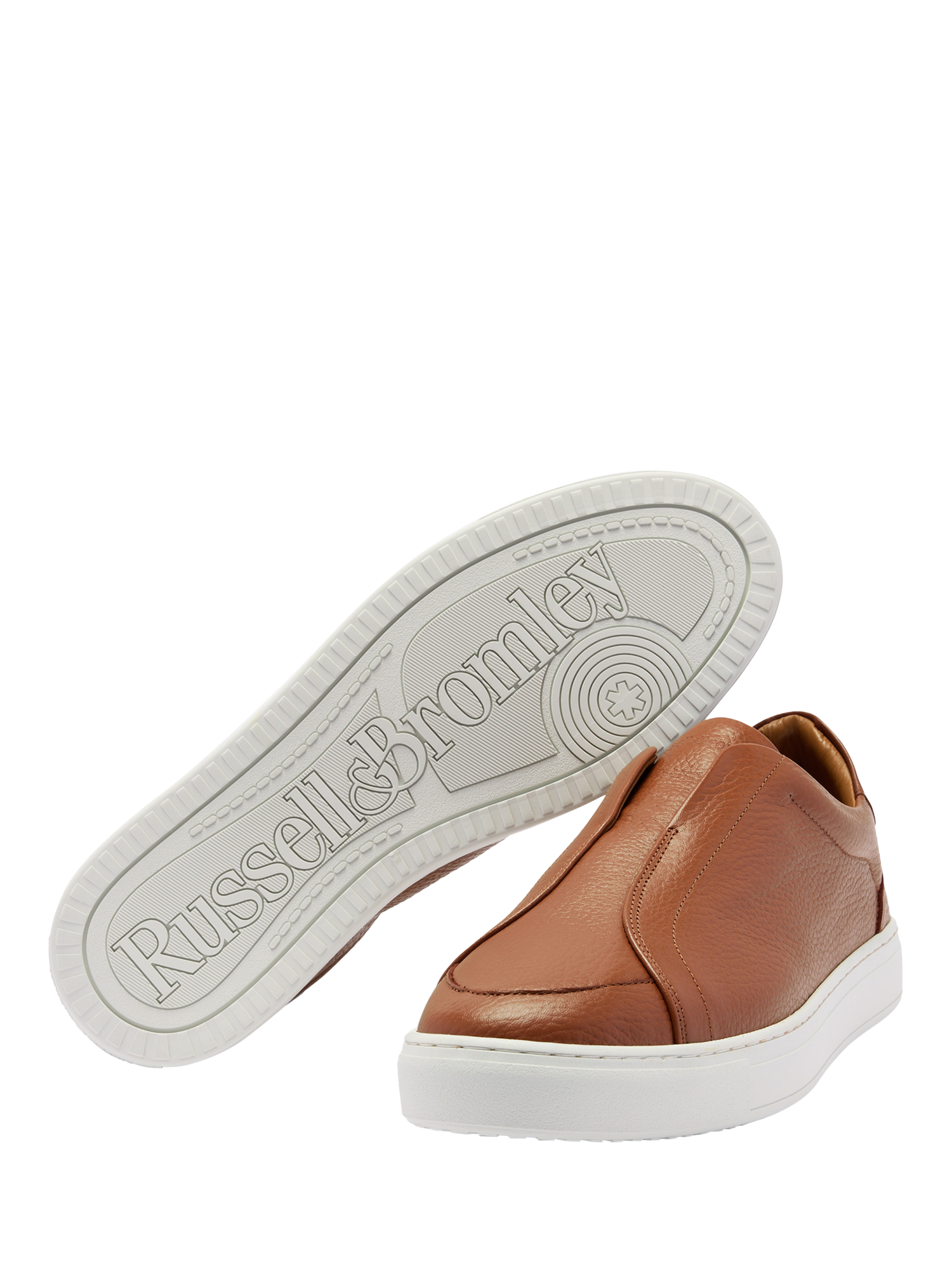 Product image 4 of 4, which shows Russell & Bromley Heaton Laceless Leather Trainers, Tan, 7