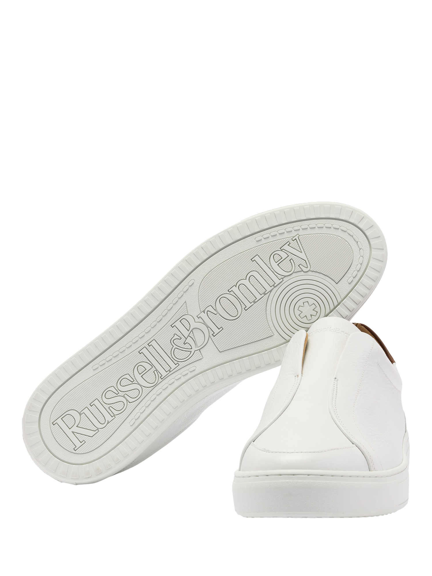 Product image 3 of 4, which shows Russell & Bromley Heaton Laceless Leather Trainers, White, 11