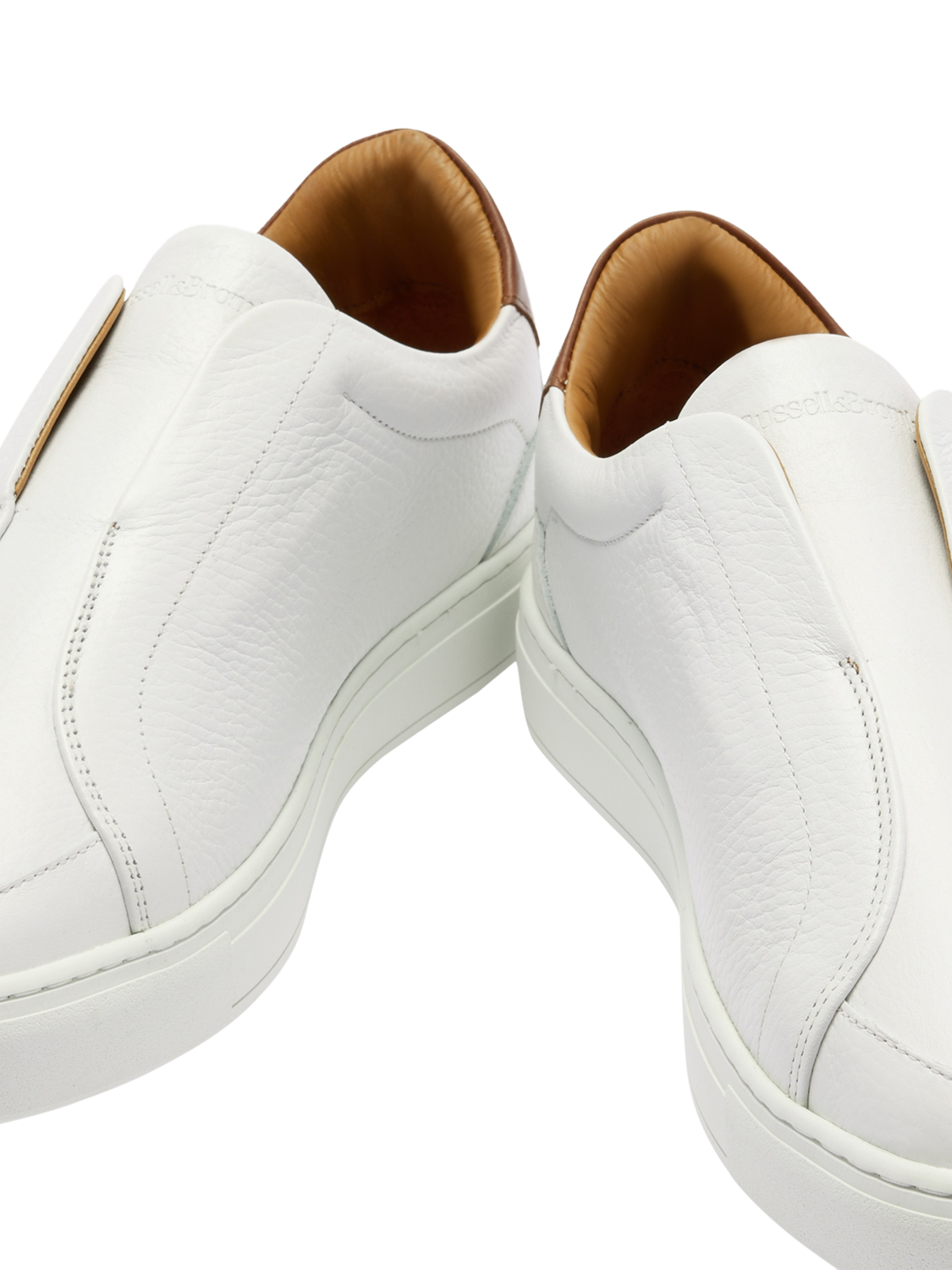 Product image 4 of 4, which shows Russell & Bromley Heaton Laceless Leather Trainers, White, 11