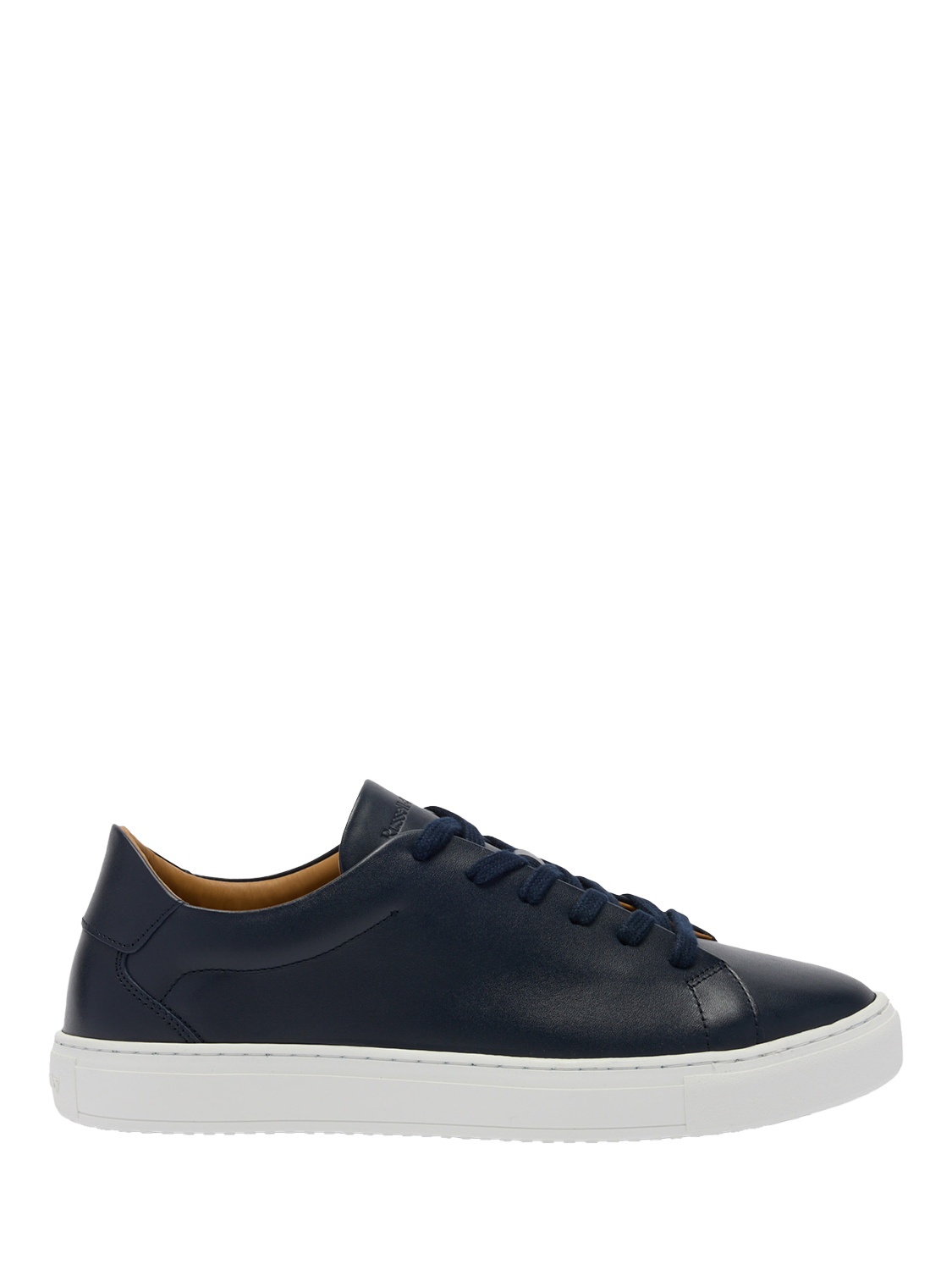 Product image 1 of 4, which shows Russell & Bromley Redburn Lace Up Leather Trainers, Blue, 7