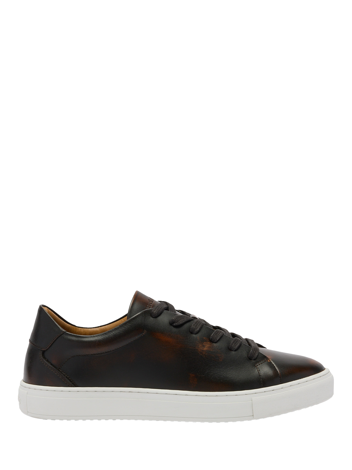 Product image 1 of 4, which shows Russell & Bromley Redburn Lace Up Leather Trainers, Brown, 7