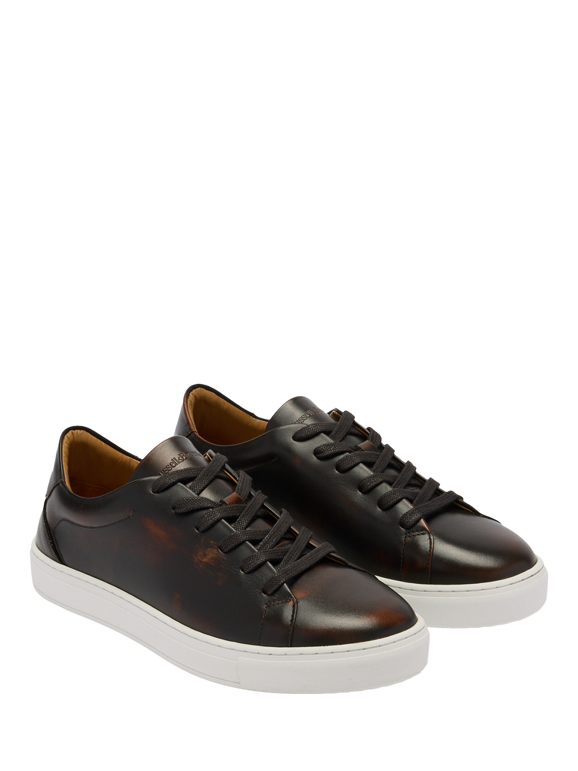 Product image 2 of 4, which shows Russell & Bromley Redburn Lace Up Leather Trainers, Brown, 7
