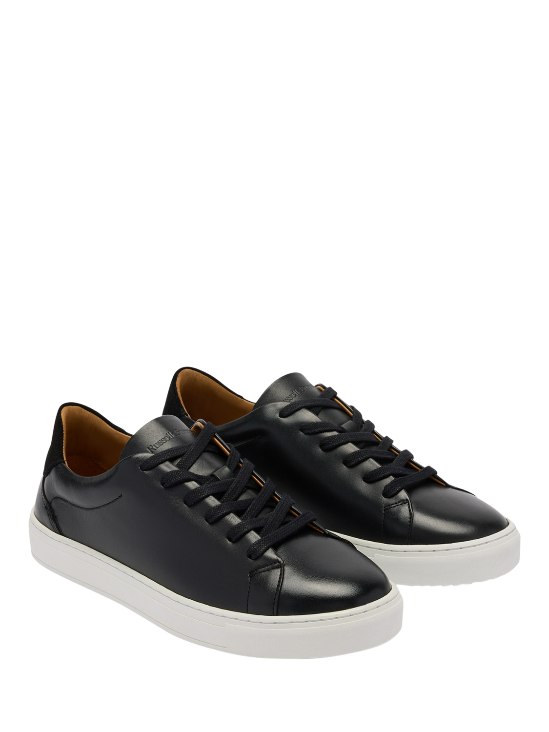 Product image 2 of 4, which shows Russell & Bromley Redburn Lace Up Leather Trainers, Black, 7
