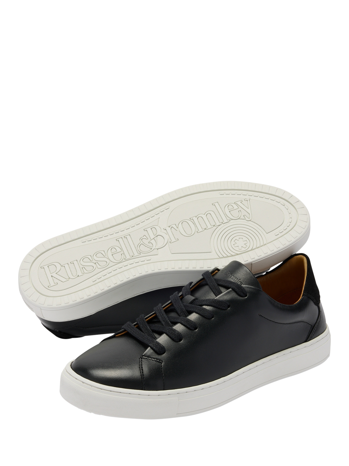 Product image 3 of 4, which shows Russell & Bromley Redburn Lace Up Leather Trainers, Black, 7