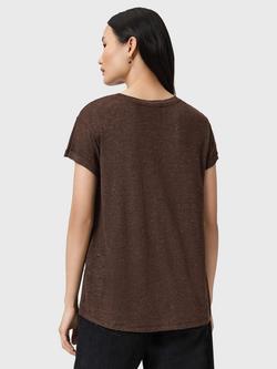 AllSaints Anna Shimmer T-Shirt, Torte Brown - view 2, Torte Brown