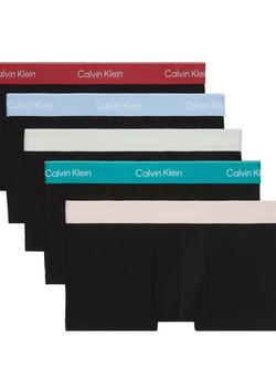 Calvin Klein Icon Stretch Cotton Low Rise Trunks, Pack of 5, Black/Multi - view 2, Black/Multi