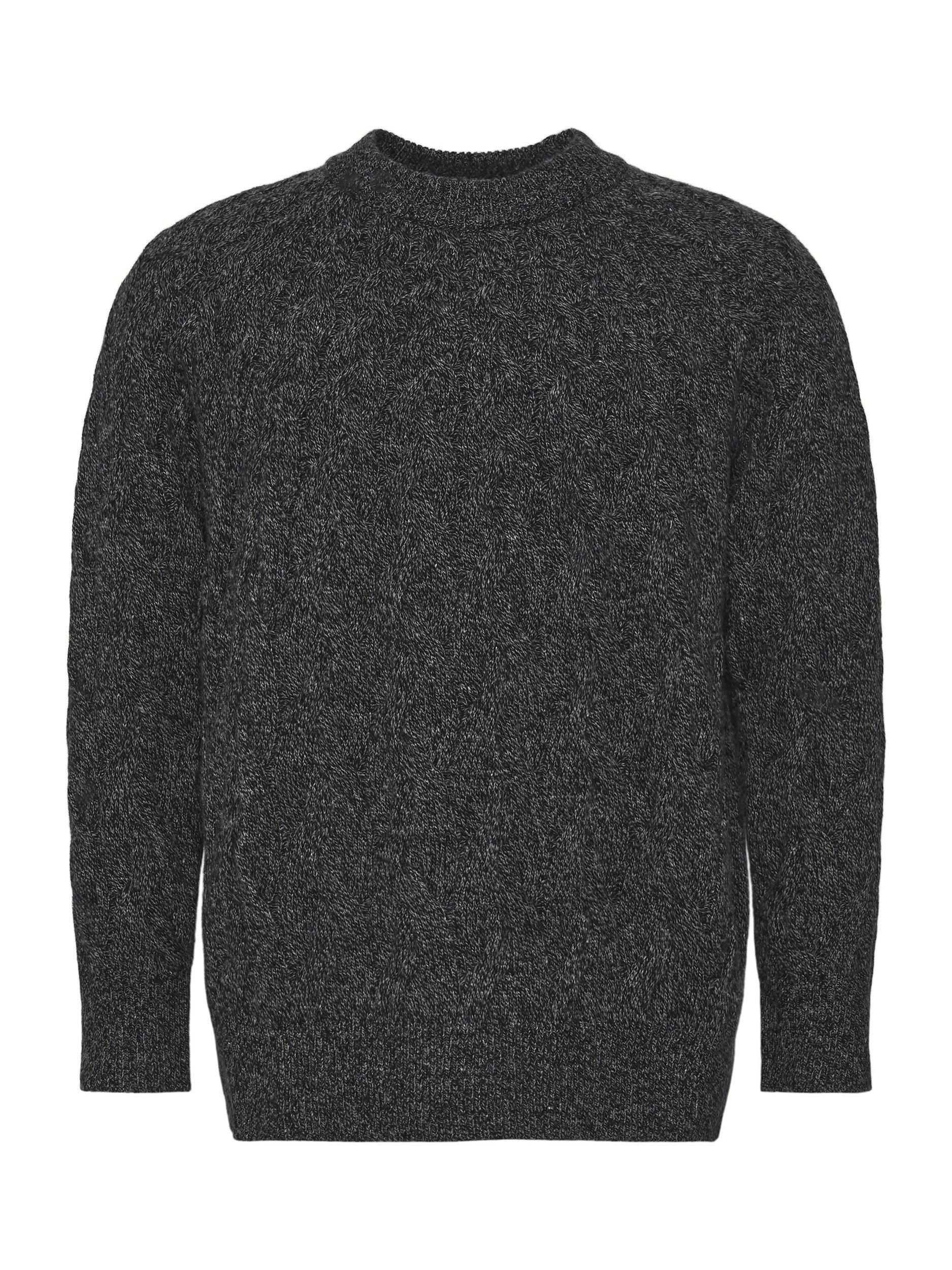 Product image 1 of 7, which shows Calvin Klein Cable Knit Lambswool Blend Jumper, Medium Grey Marl, XS
