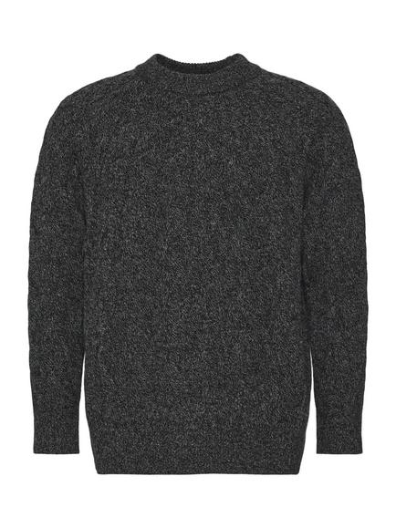 Calvin Klein Cable Knit Lambswool Blend Jumper, Medium Grey Marl, Medium Grey Marl
